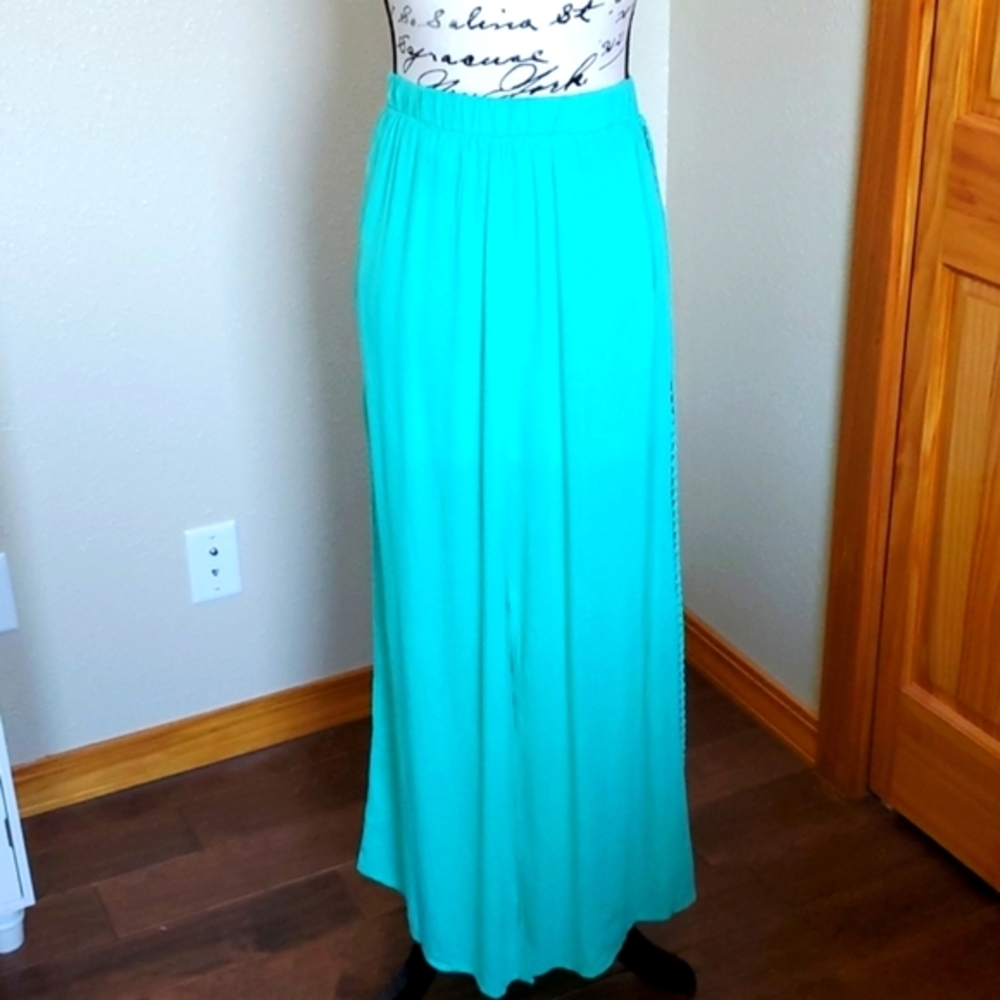 Sugarmint Lace Maxi Skirt Aqua Green Size Medium View 4